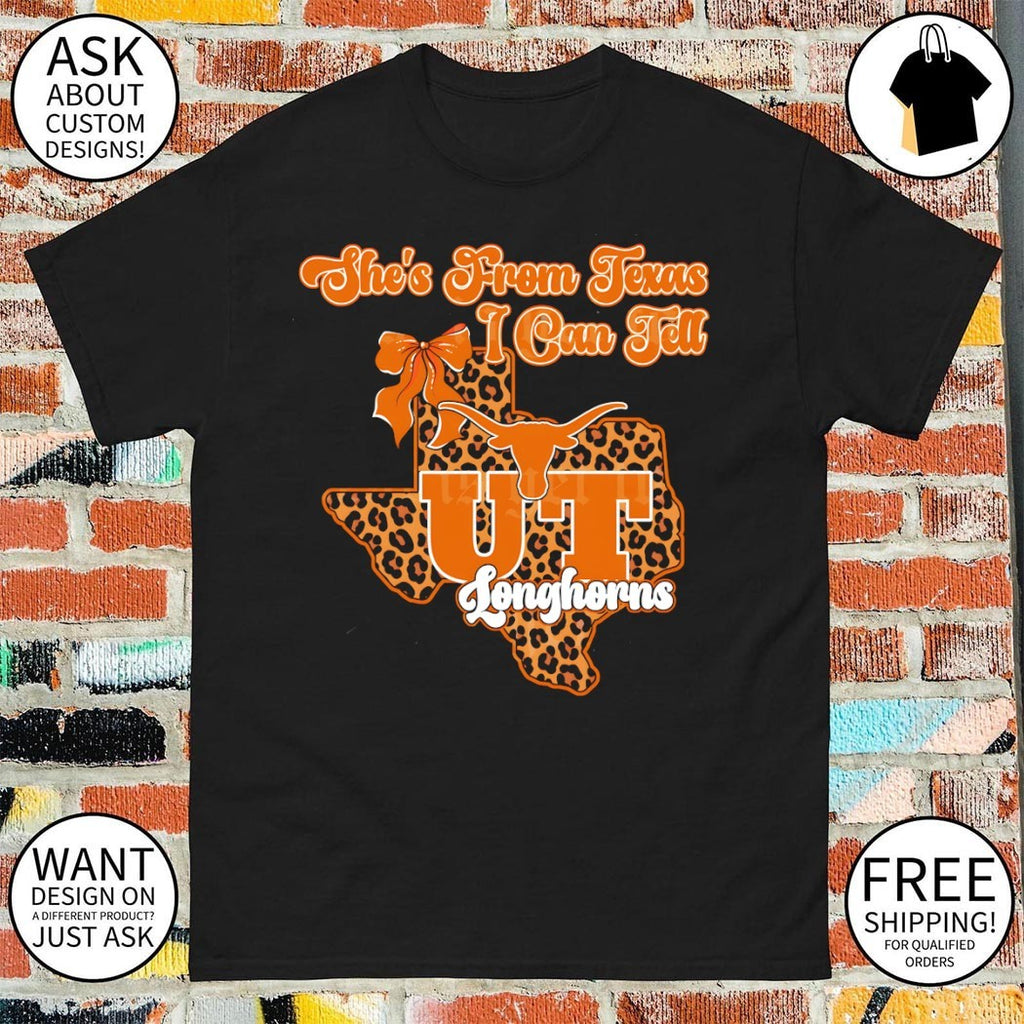 Texas Longhorns bow she’s from Texas I can tell Texas Map 2026 shirt