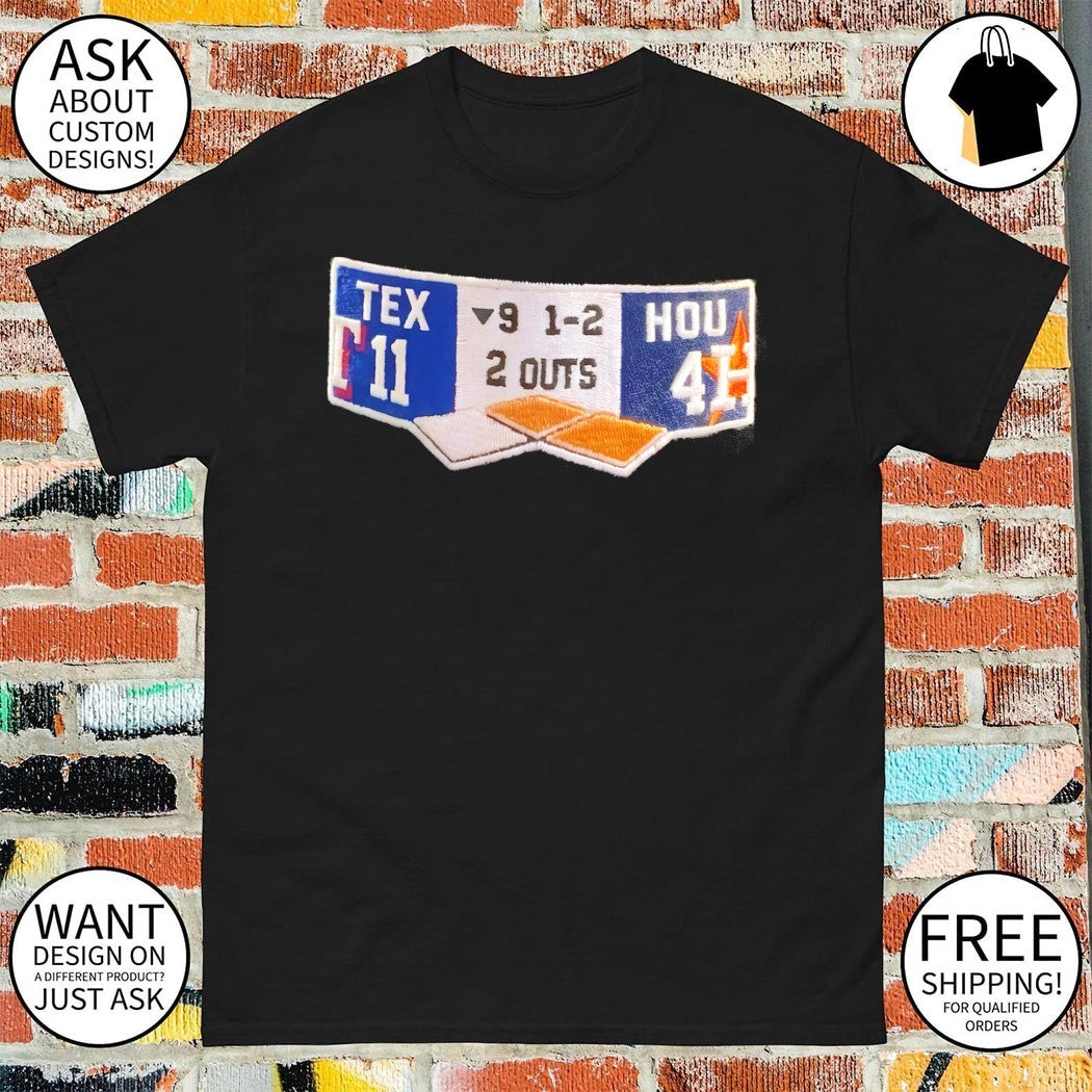 Texas Rangers 11-4 score Houston Astros 1-2 2 outs Baseball MLB 2026 shirt