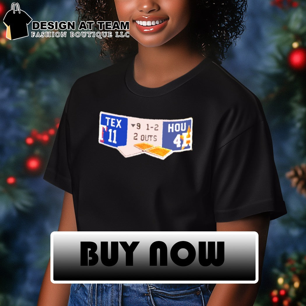 Texas Rangers vs Houston Astros 11-4 MLB score shirt