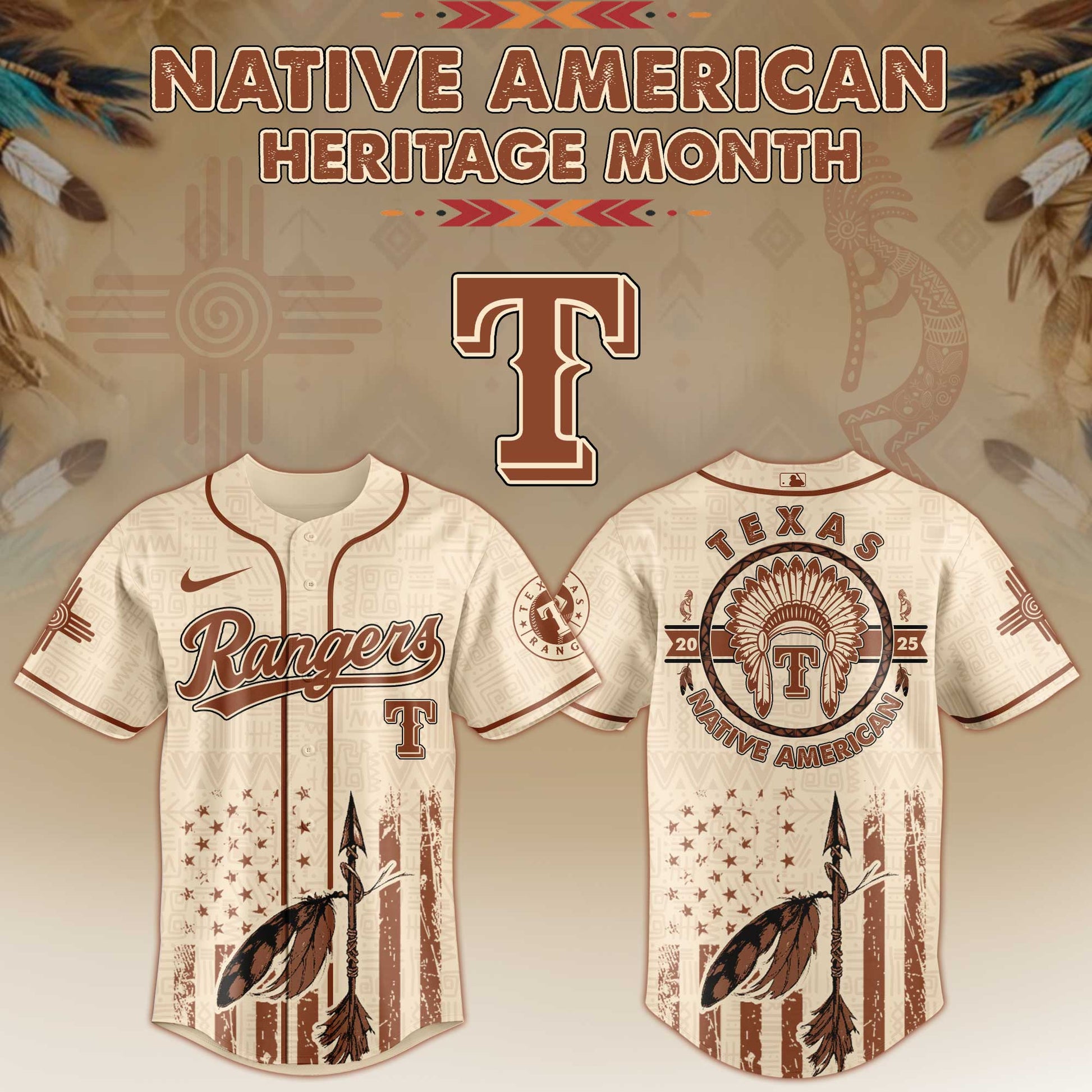 Texas Rangers Native American Heritage Month Jersey 2025