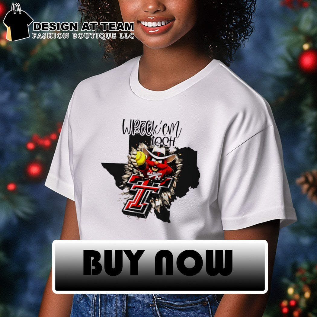 Texas Tech Red Raiders Softball Wreck ’em Tech Texas Map 2026 shirt
