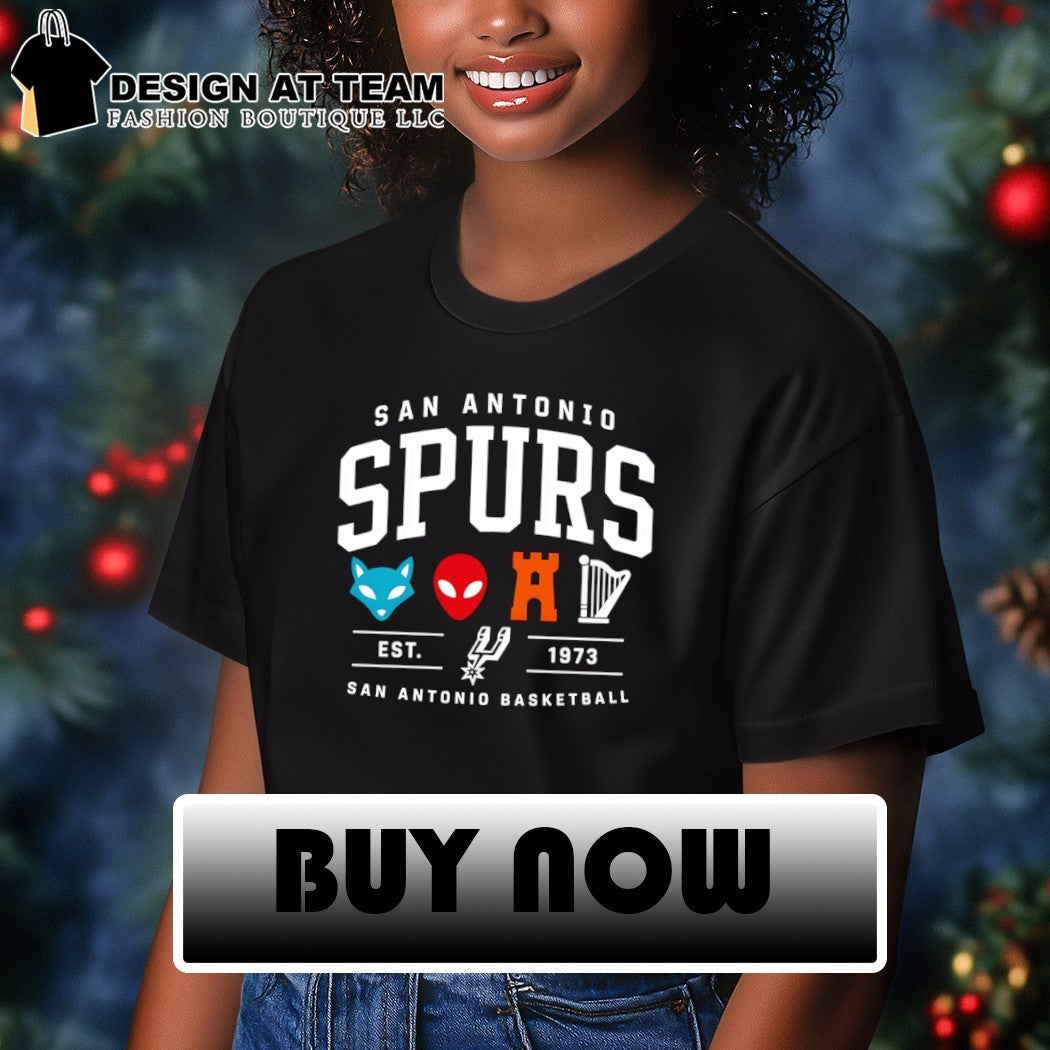 The Alien Fox Castle Harp San Antonio Spurs Basketball est 1973 shirt