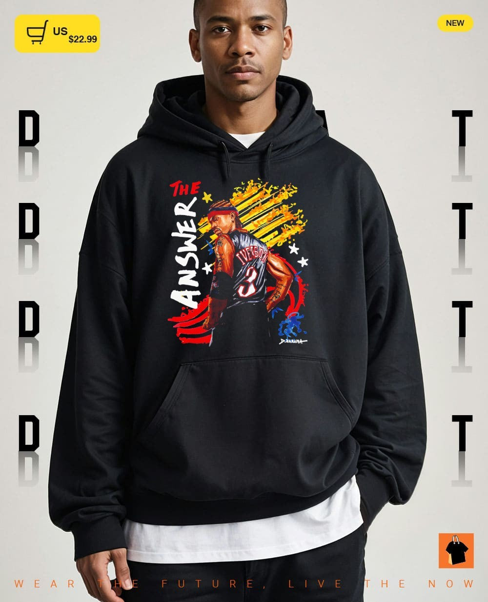 The Answer Allen Iverson Philadelphia 76ers Basketball NBA 90s style shirt