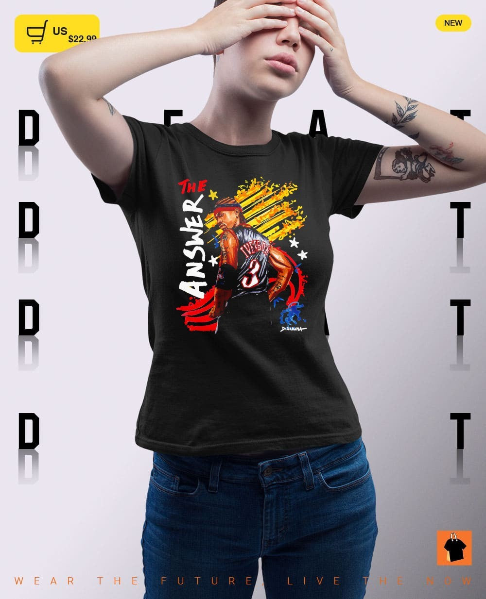 The Answer Allen Iverson Philadelphia 76ers Basketball NBA 90s style shirt