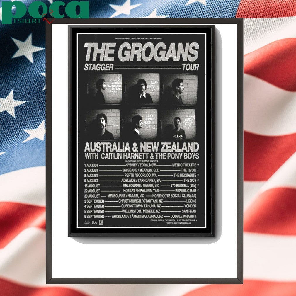 The Grogans Stagger Aunstralia & New Zealand Tour 2025 Poster shirt