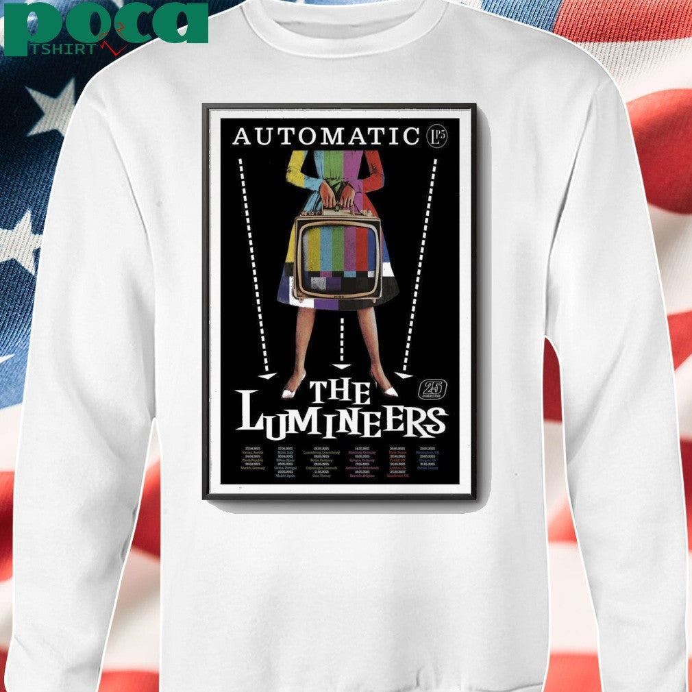 The Lumineers Automatic EU + UK World Tour 2025 Poster shirt