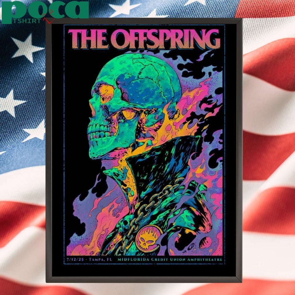 The Offspring July 12 2025 MIDFLORIDA Credit Union Amphitheatre at the FL State Fairgrounds In Tampa FL Poster shirt