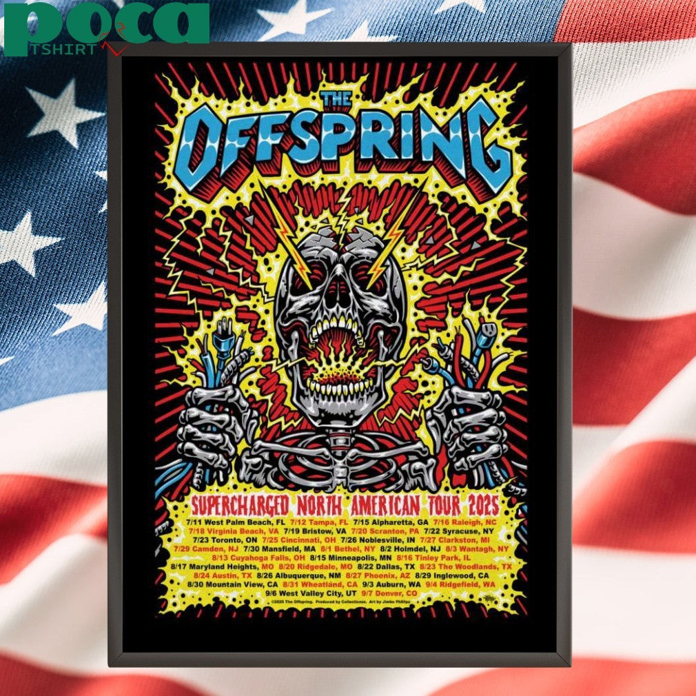 The Offspring Supercharged NA Tour 2025 Poster shirt
