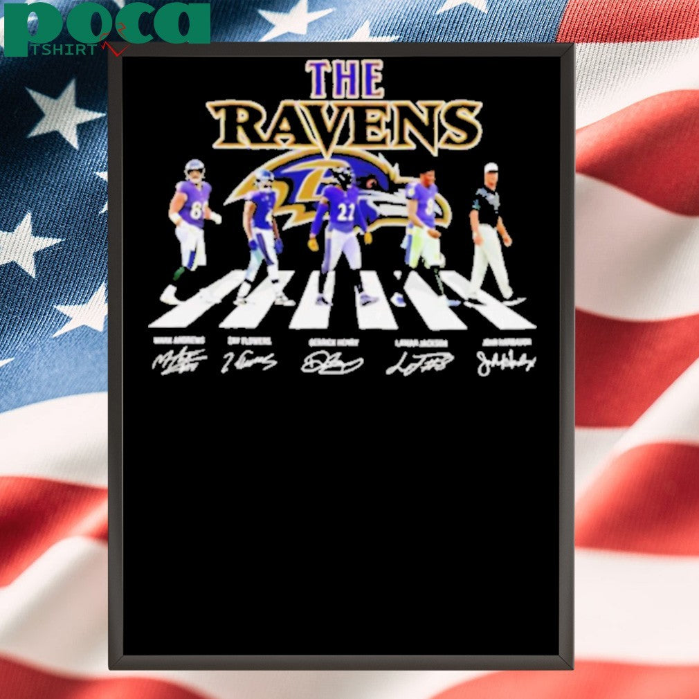 The Ravens Abbey Road Mark Andrews Zay Flowers Derrick Henry signatures shirt