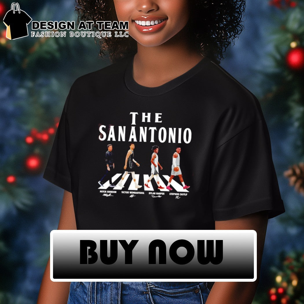 The San Antonio Walking Signatures Wembanyama Castle Harper shirt