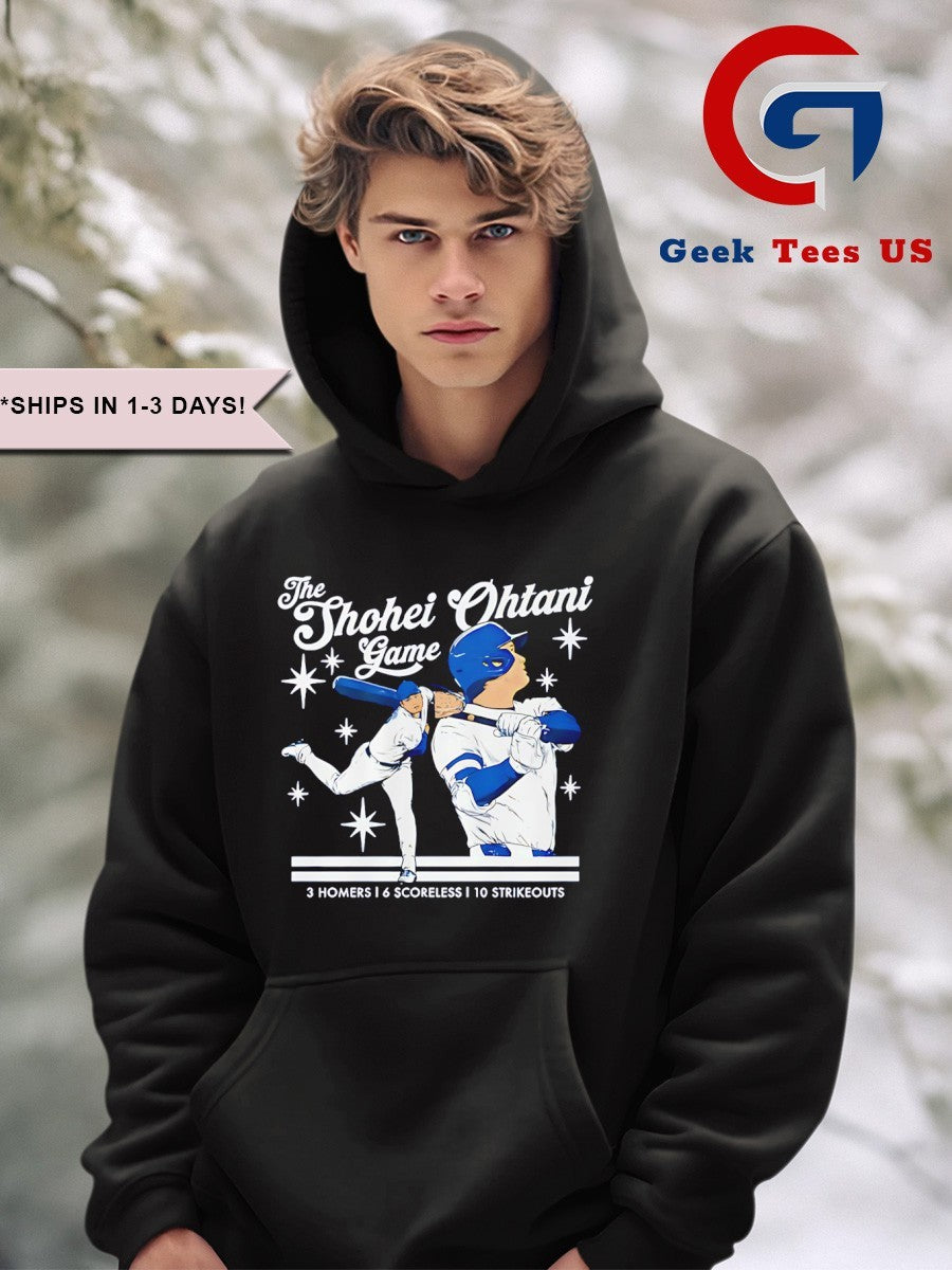 The Shohei Ohtani Game Los Angeles Dodgers baseball 3 Homers 6 Scoreless 10 Strikeouts shirt