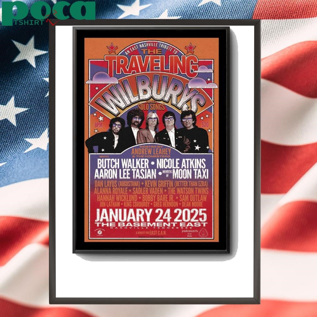 The Traveling Wilburys January 24, 2025 The Basement East Nashville Poster shirt