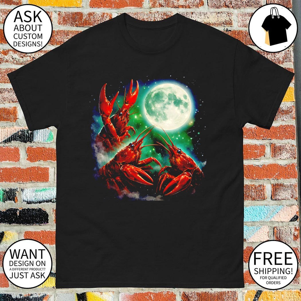 Three crawfish moon animals vintage shirt