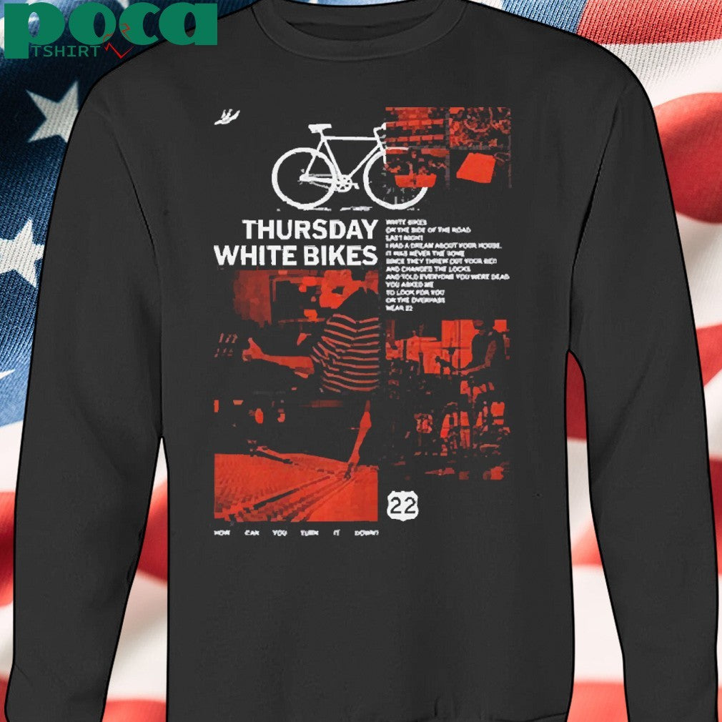 Thursday Band White Bikes Black Shirt