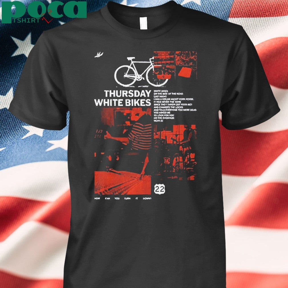 Thursday Band White Bikes Black Shirt