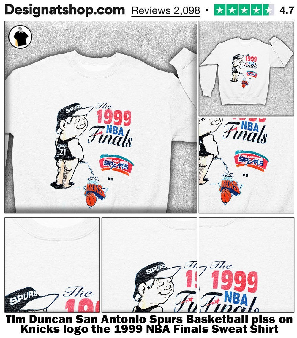 Tim Duncan San Antonio Spurs Basketball piss on Knicks logo the 1999 NBA Finals shirt