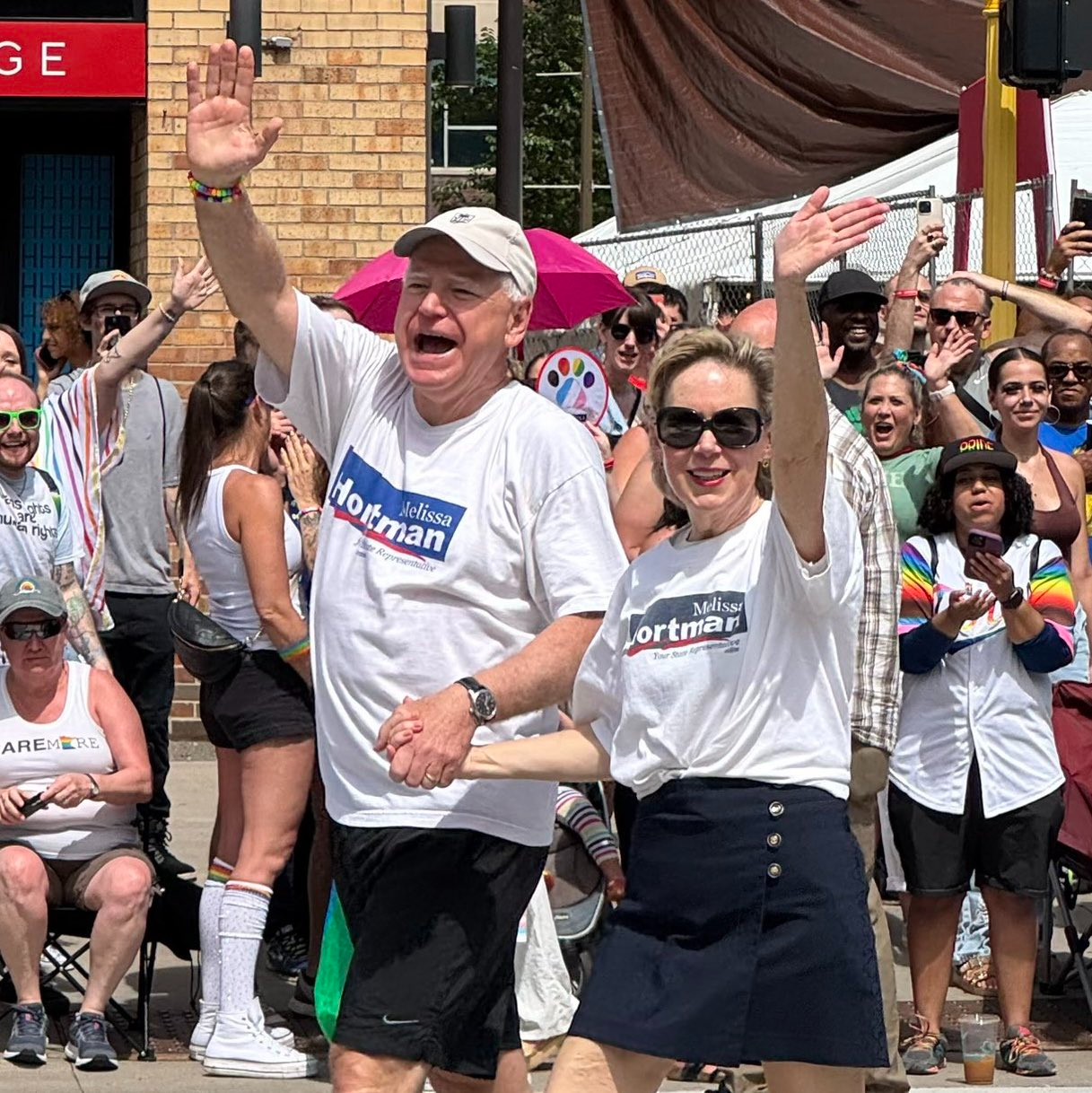 Tim Walz and his wife Gwen wore matching Melissa Hortman shirts to march in the Twin Cities Pride Parade T-Shirt