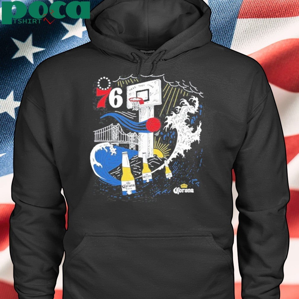 Heavyslime Philadelphia 76Ers Corona Extra Beer Here They Come Shirt