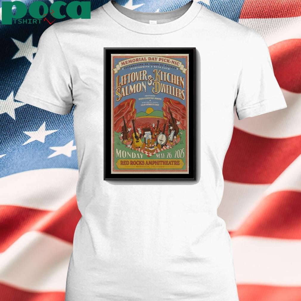 Tour 2025 Leftover Salmon And Kitchen Dwellers Red Rocks shirt