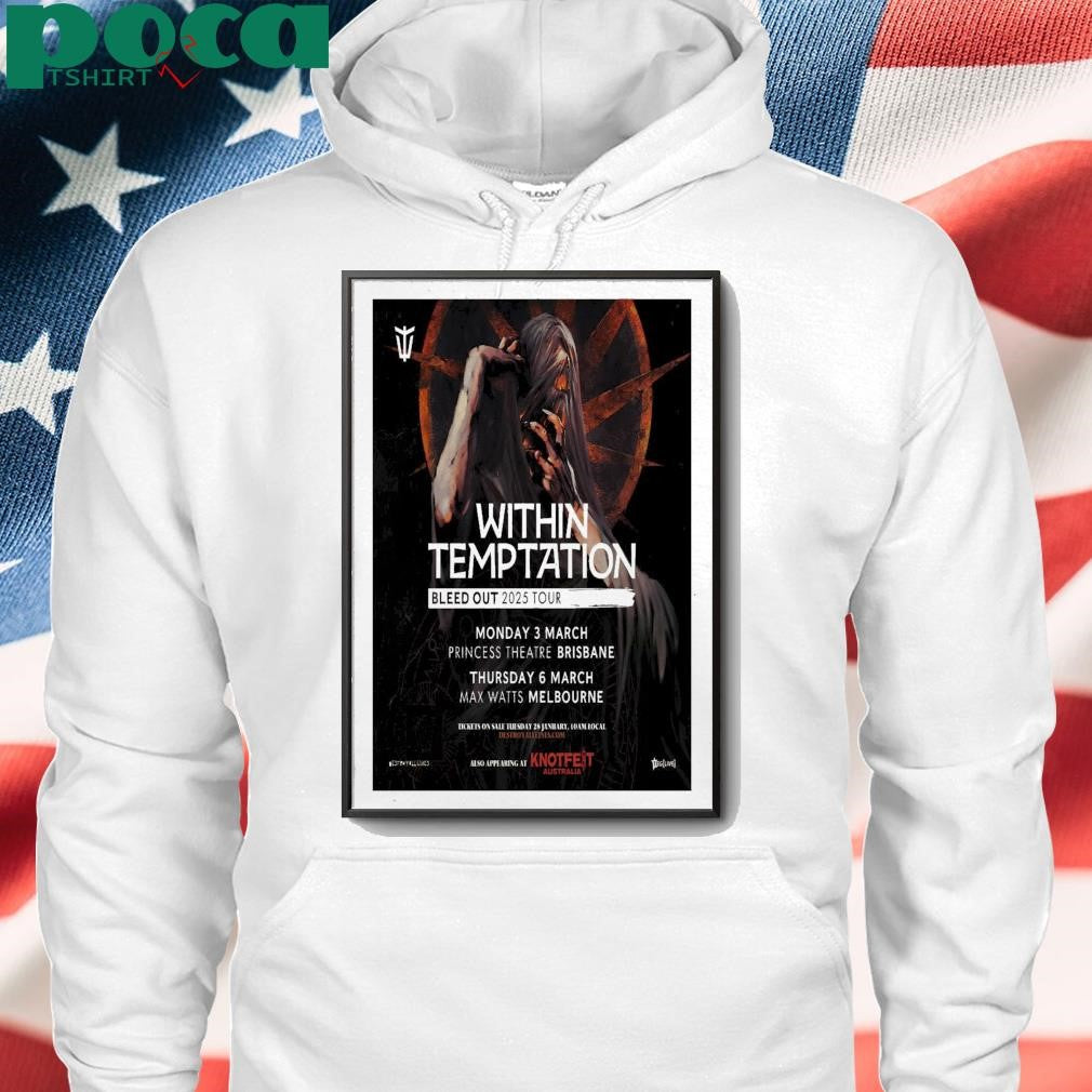 Tour 2025 Within Temptation rincess Theatre Brisbane Poster shirt