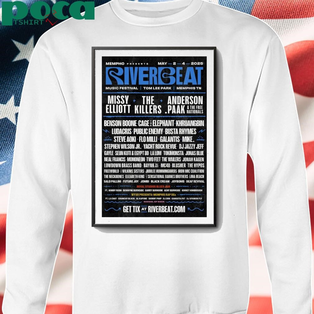 Tour Poster RiverBeat Music Festival In Memphis TN On May 2-4 2025 shirt