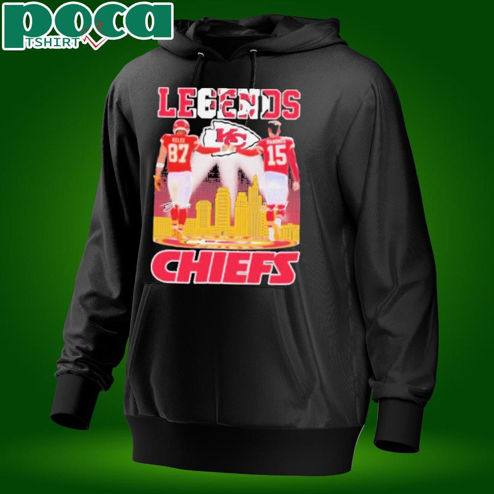 Travis Kelce X Patrick Mahomes Legends Skyline Kansas City Chiefs Signatures T shirts