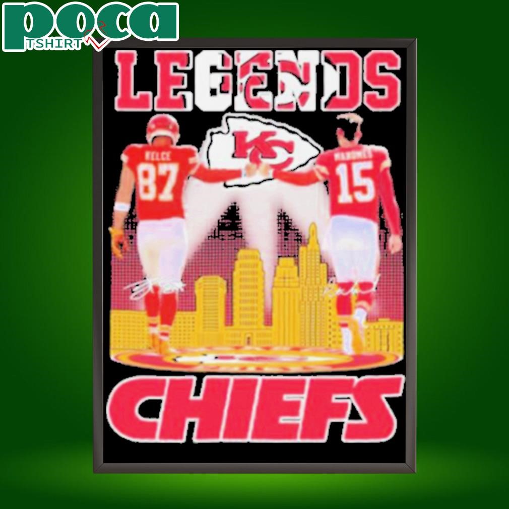 Travis Kelce X Patrick Mahomes Legends Skyline Kansas City Chiefs Signatures T shirts