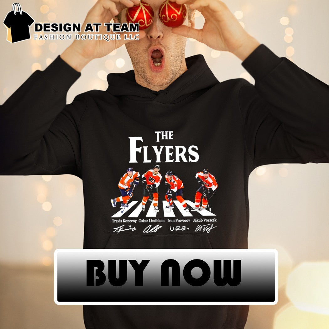 Travis Konecny Oskar Lindblom Ivan Provorov Jakub Voracek Philadelphia Flyers Hockey Abbey Road shirt