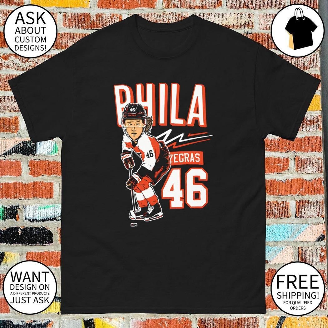 Trevor Zegras caricature 46 Philadelphia Flyers NHL Hockey 2026 shirt