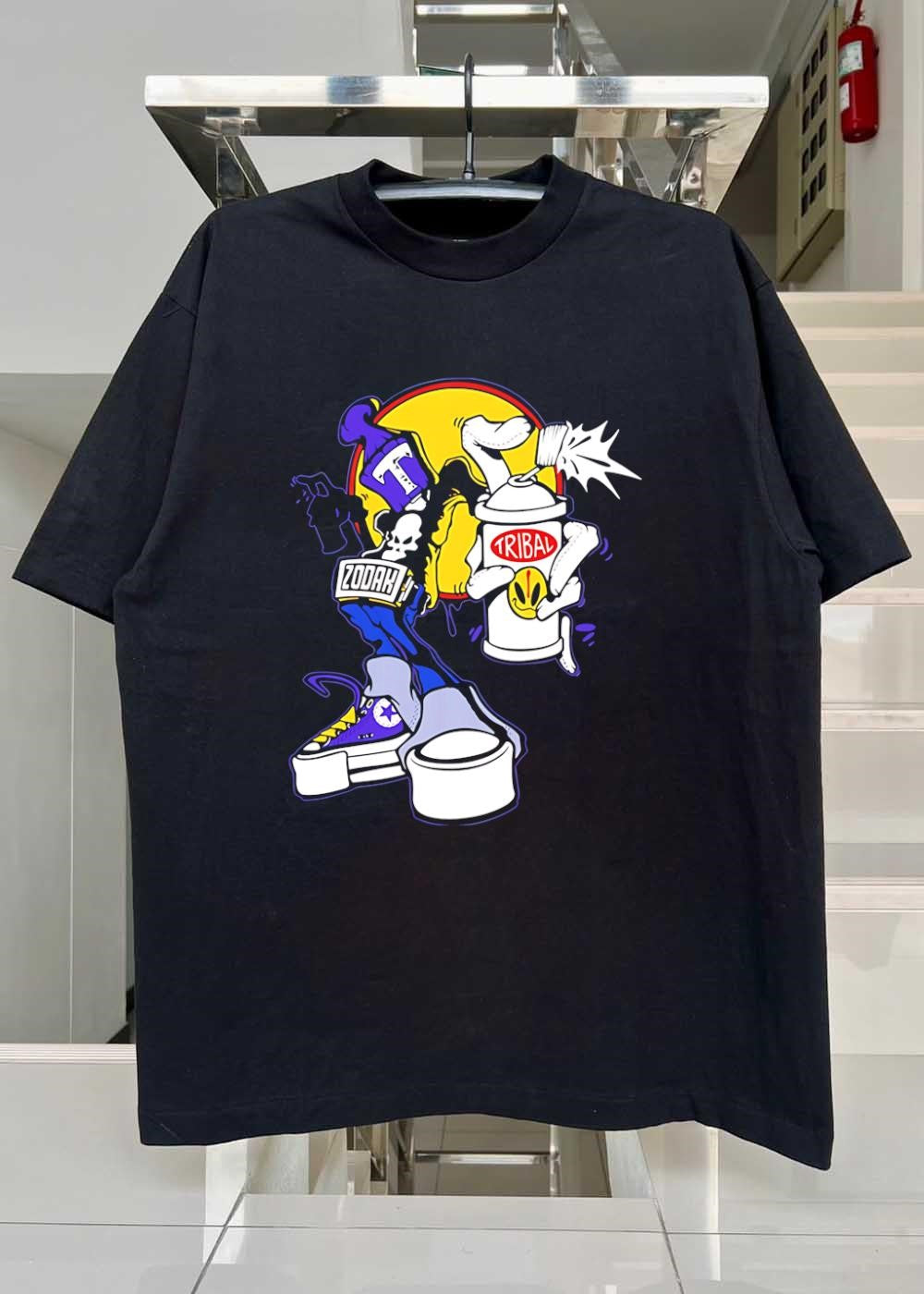 Tribal Zodak Graffiti Artist Streetwear Graphic T-Shirt