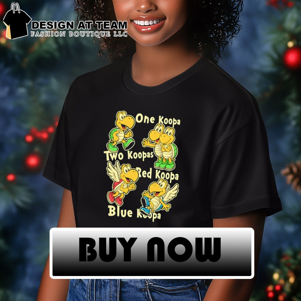 Turtle Game Poem One koopa two koopas red koopa blue koopa shirt
