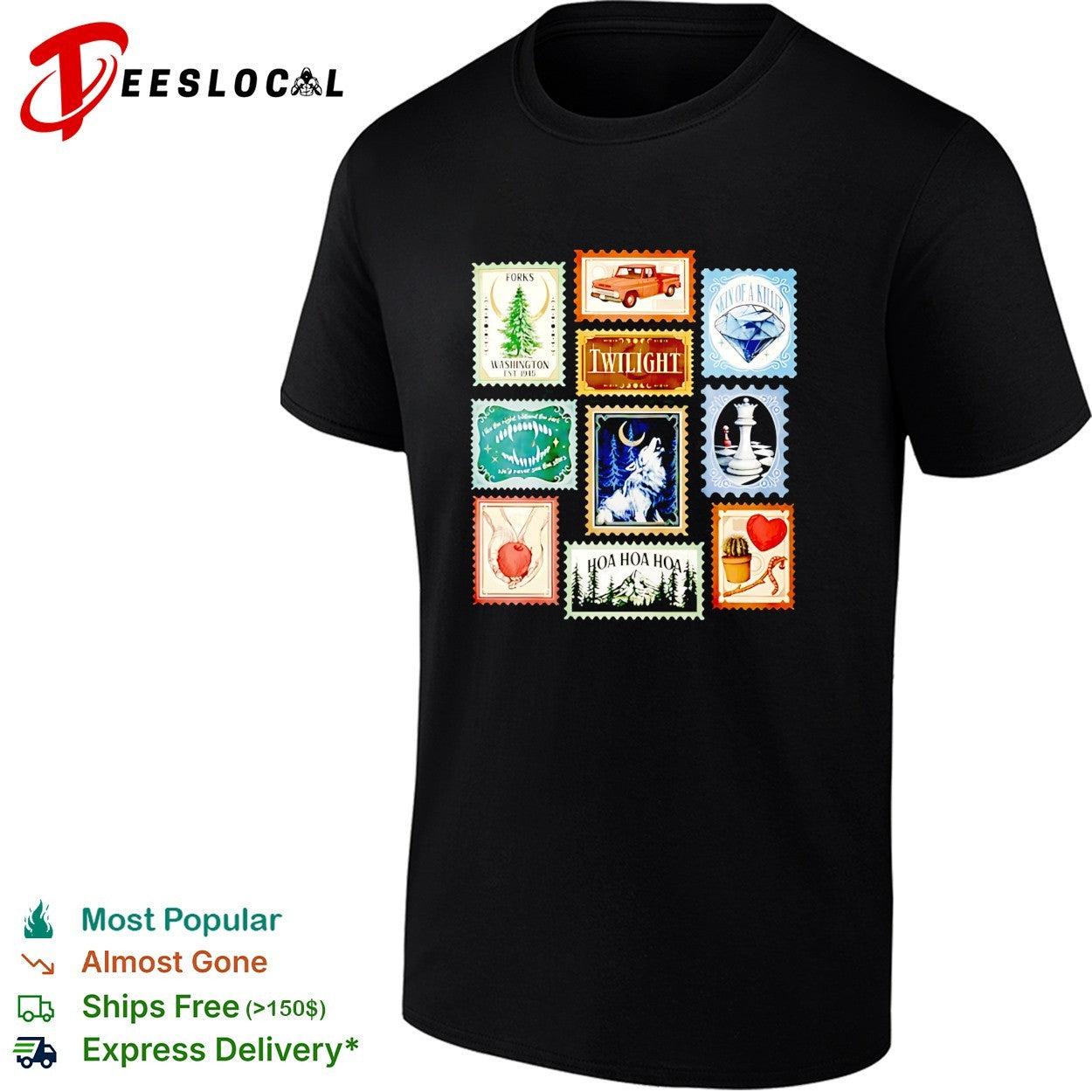 Twilight Forks Washington stamp collage shirt