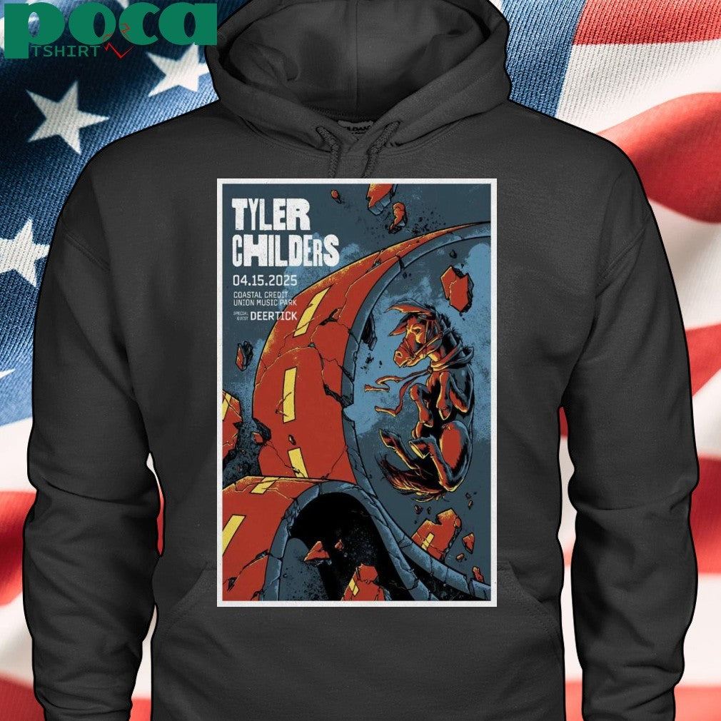 Tyler Childers At Coastal Credit Union Music Park On April 23, 2025 Show Poster shirt