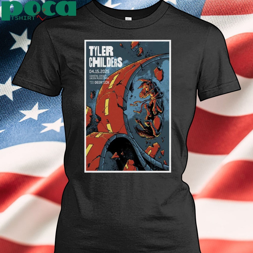 Tyler Childers At Coastal Credit Union Music Park On April 23, 2025 Show Poster shirt
