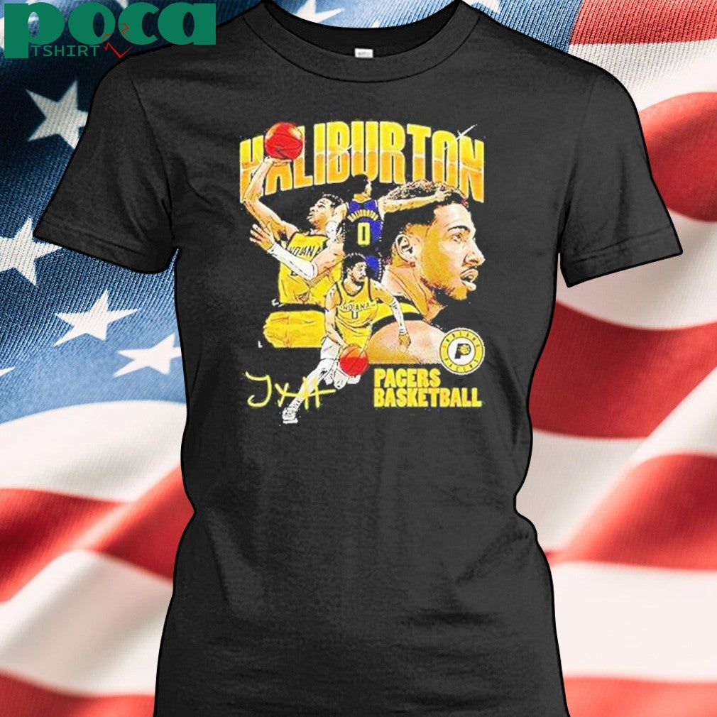 Tyrese Haliburton Indiana Pacers Basketball Player Collage Graphic Shirt