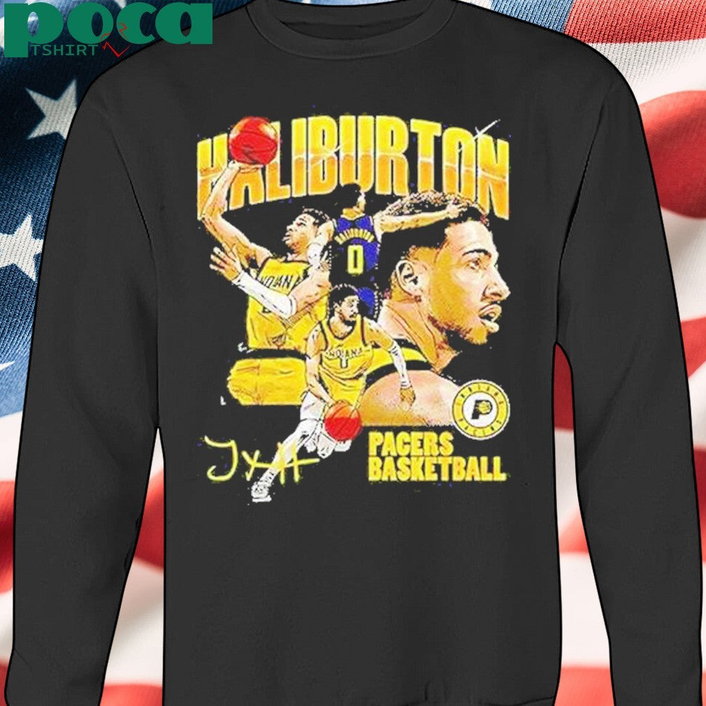 Tyrese Haliburton Indiana Pacers Basketball Player Collage Graphic Shirt