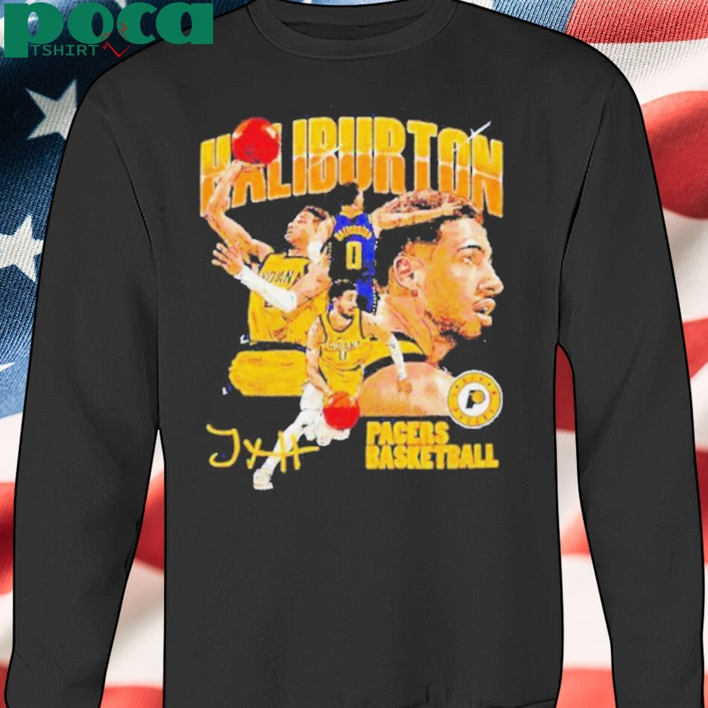 Tyrese Haliburton Indiana Pacers basketball signature collage shirt