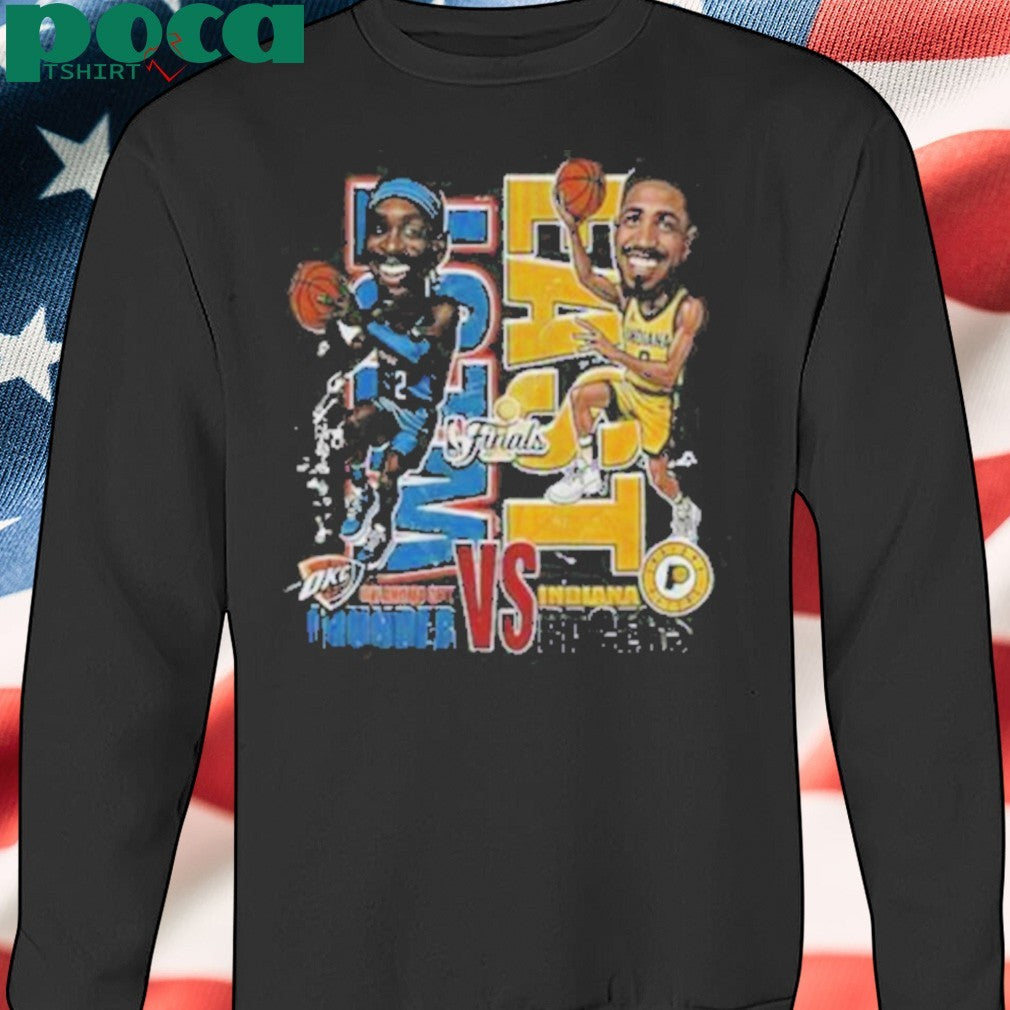 Tyrese Haliburton and SGA Indiana Pacers vs OKC Thunder the NBA Finals 2025 cartoon shirt