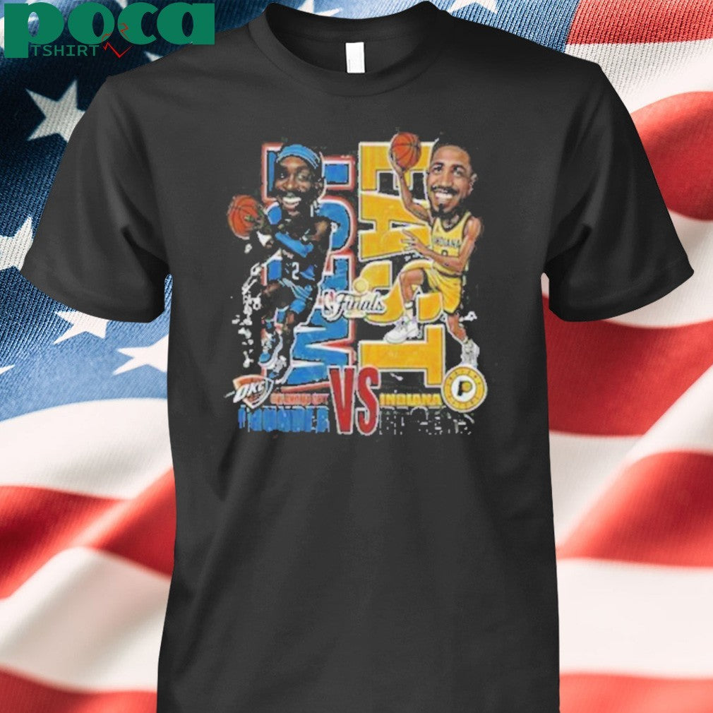 Tyrese Haliburton and SGA Indiana Pacers vs OKC Thunder the NBA Finals 2025 cartoon shirt