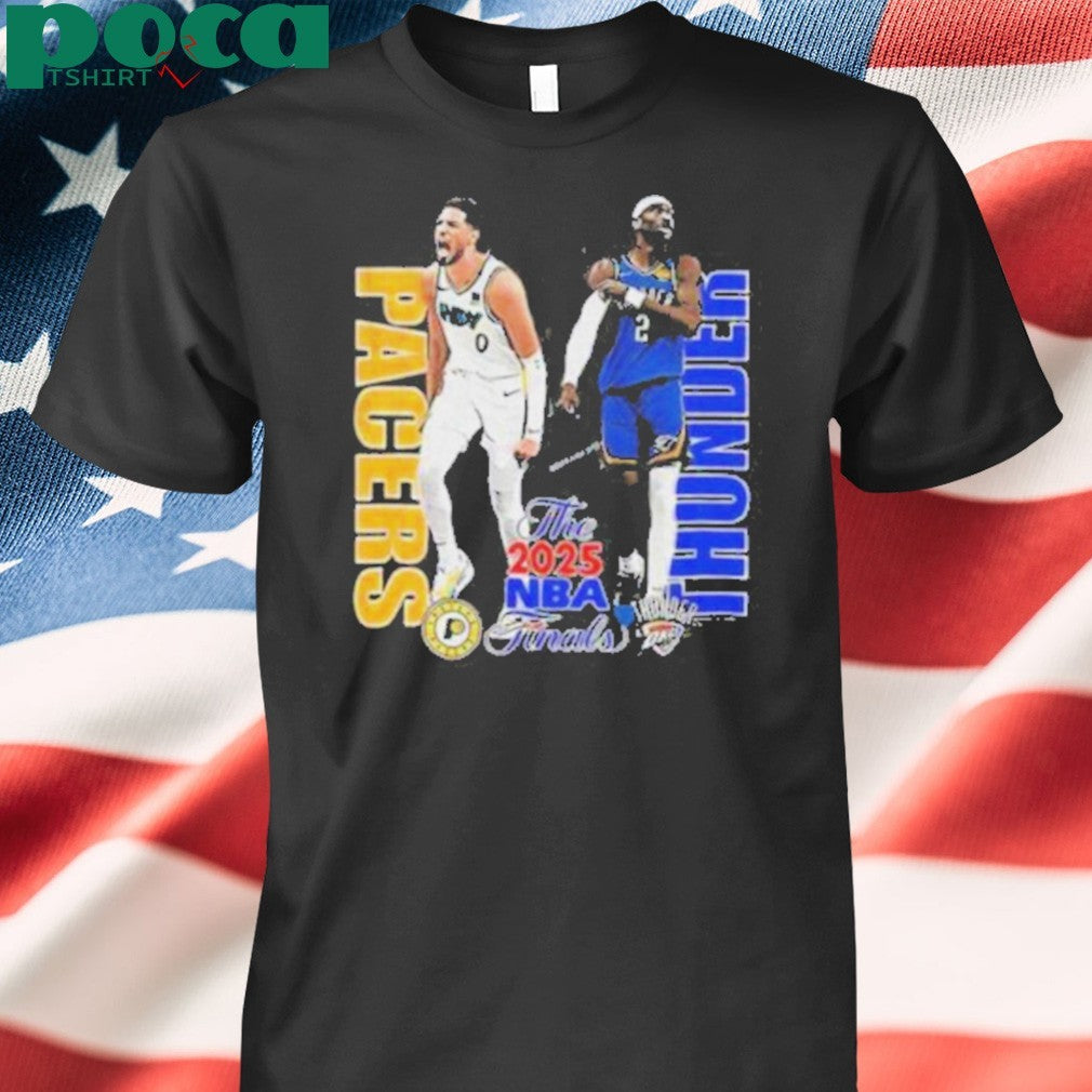 Tyrese Haliburton and Shai Gilgeous Alexander Pacers vs Thunder the NBA Finals 2025 shirt