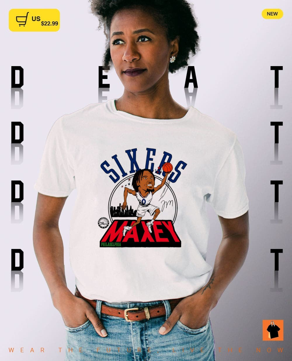 Tyrese Maxey Philadelphia 76ers Basketball signature Tri-Blend Player shirt
