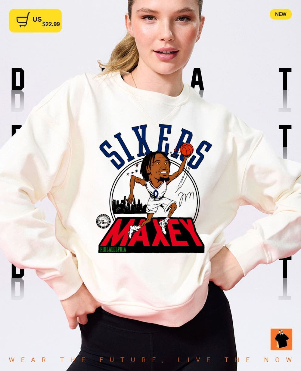 Tyrese Maxey Philadelphia 76ers Basketball signature Tri-Blend Player shirt