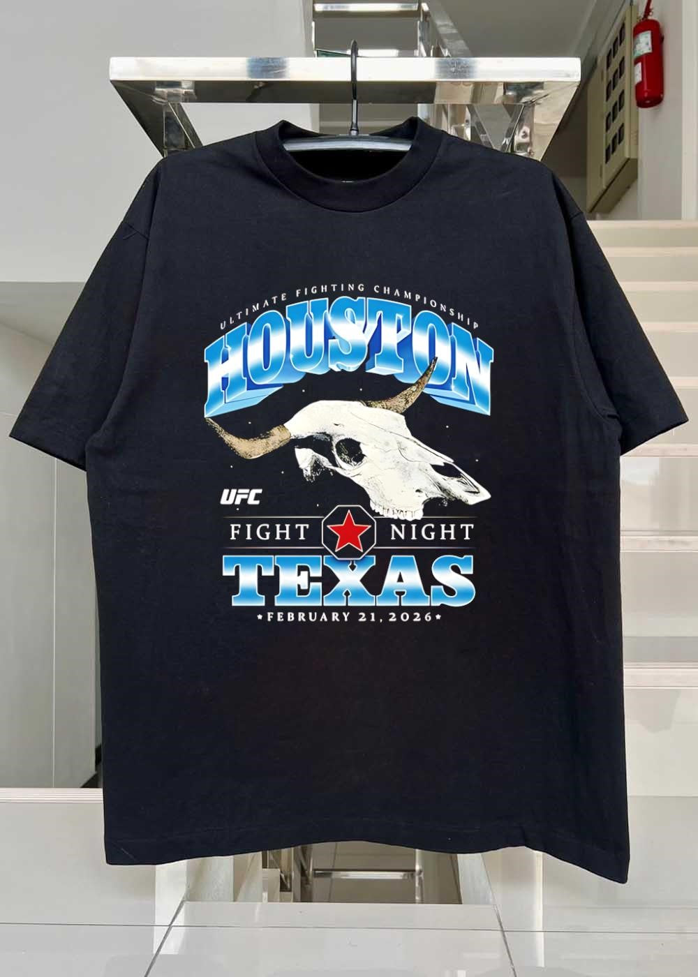 UFC Houston Texas Fight Night February 21 2026 Skull shirt