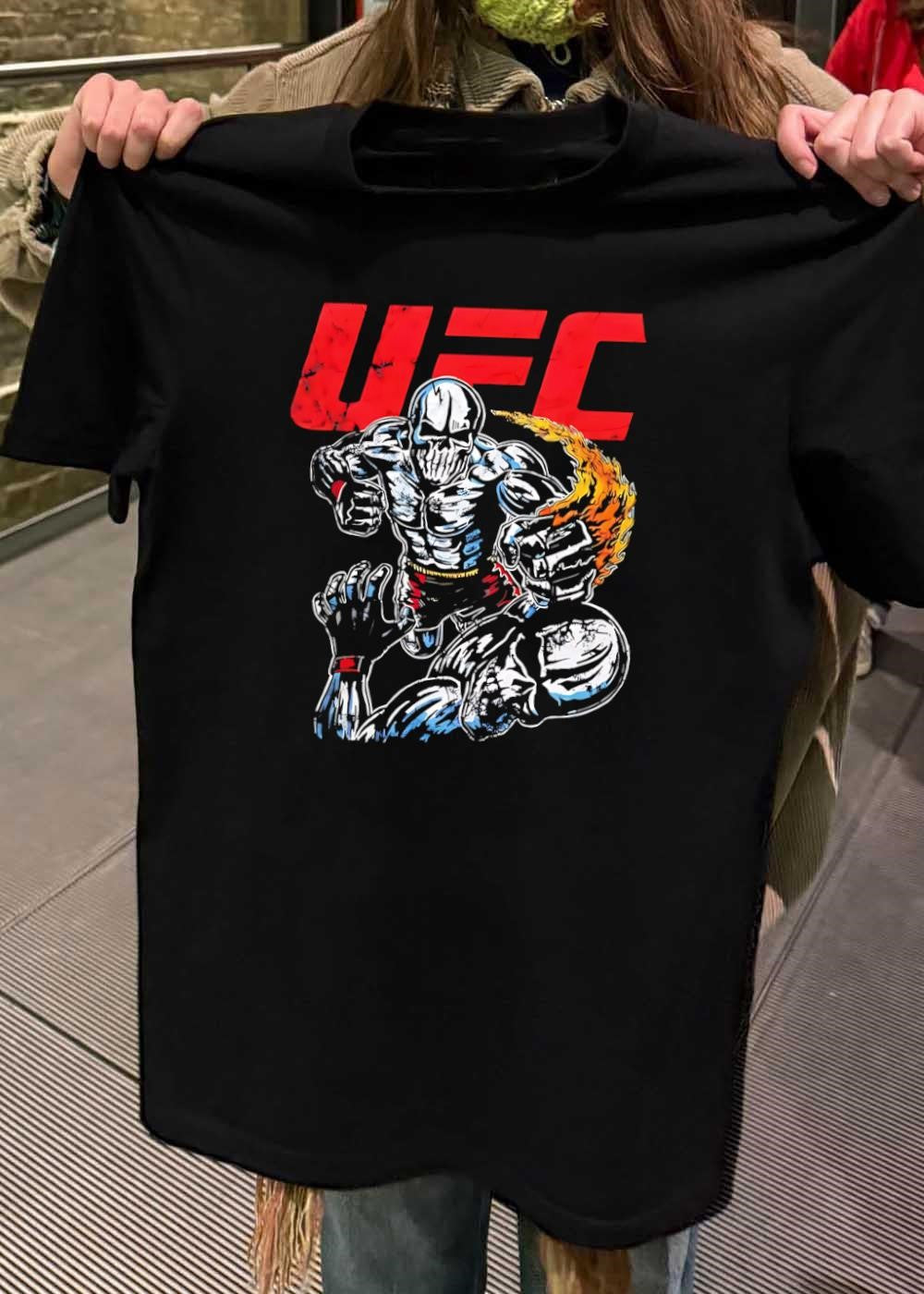 UFC Skull Fighter Flaming Punch Art Shirt
