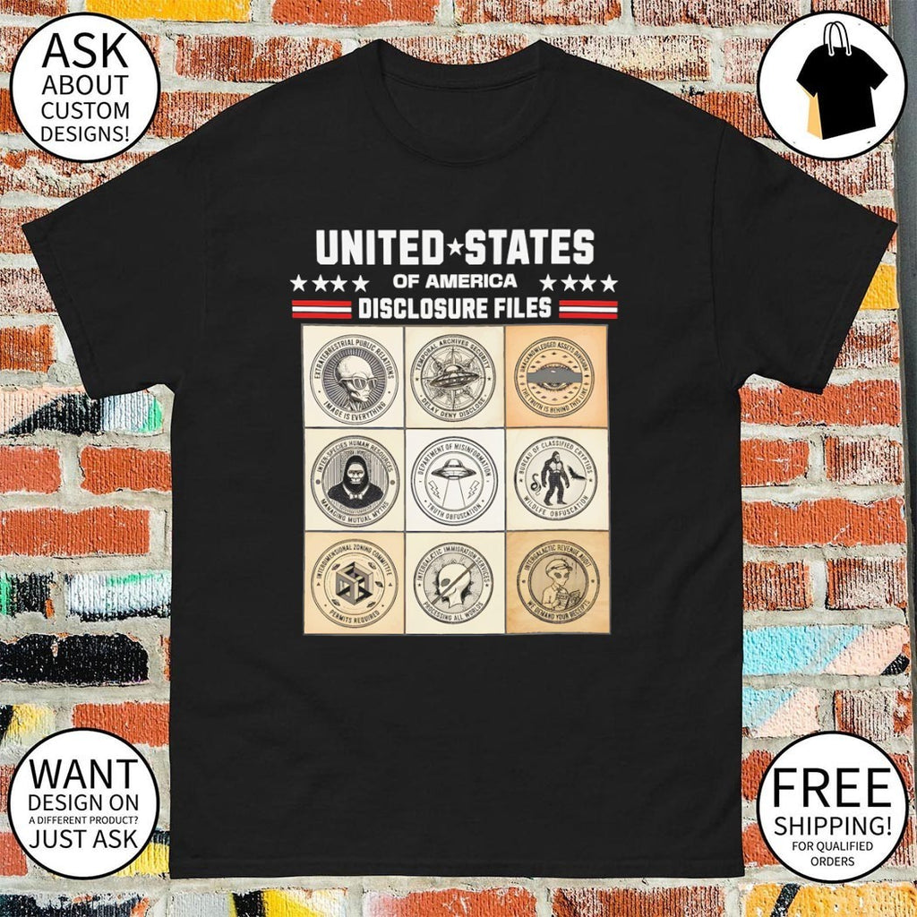 UFO Alien Bigfoot United States of America Disclosure Files shirt