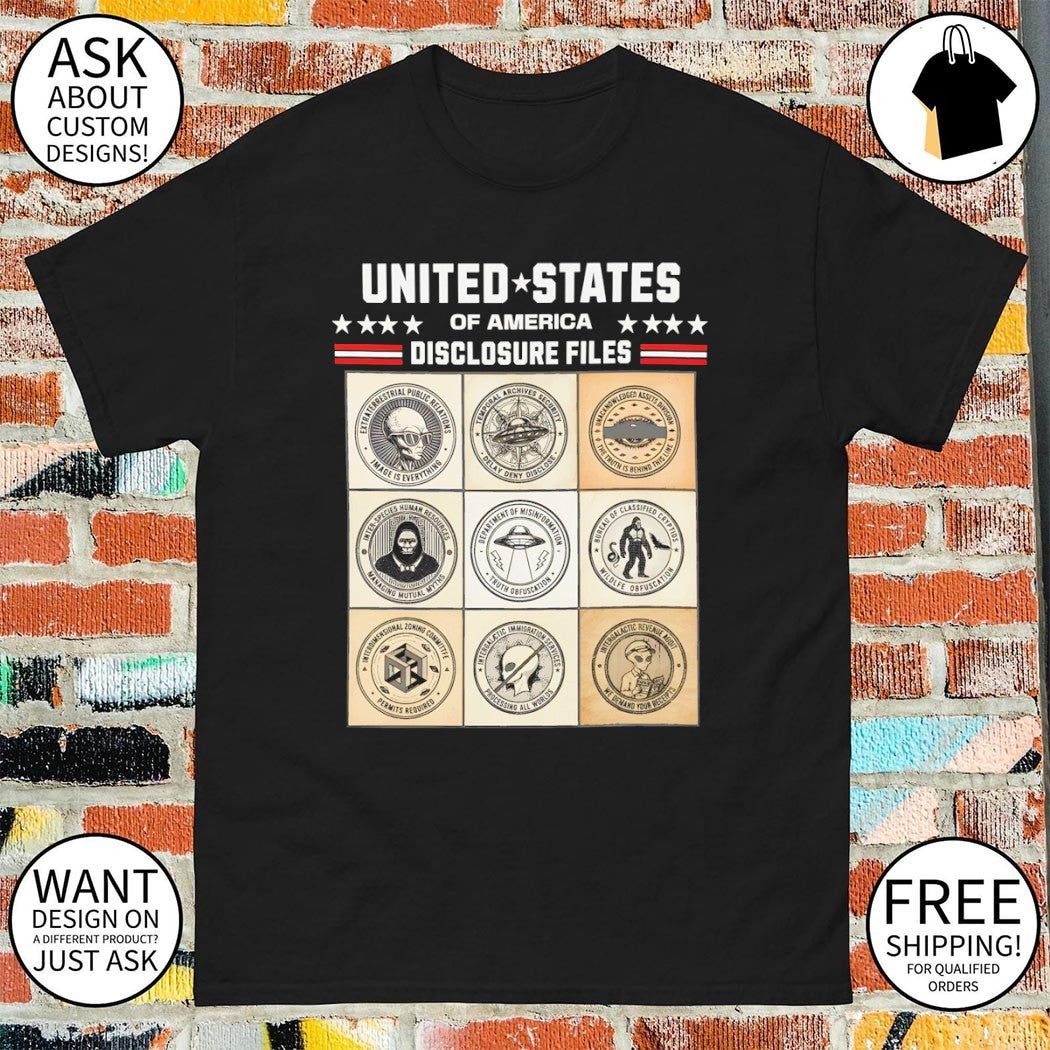 UFO Alien Bigfoot United States of America Disclosure Files shirt
