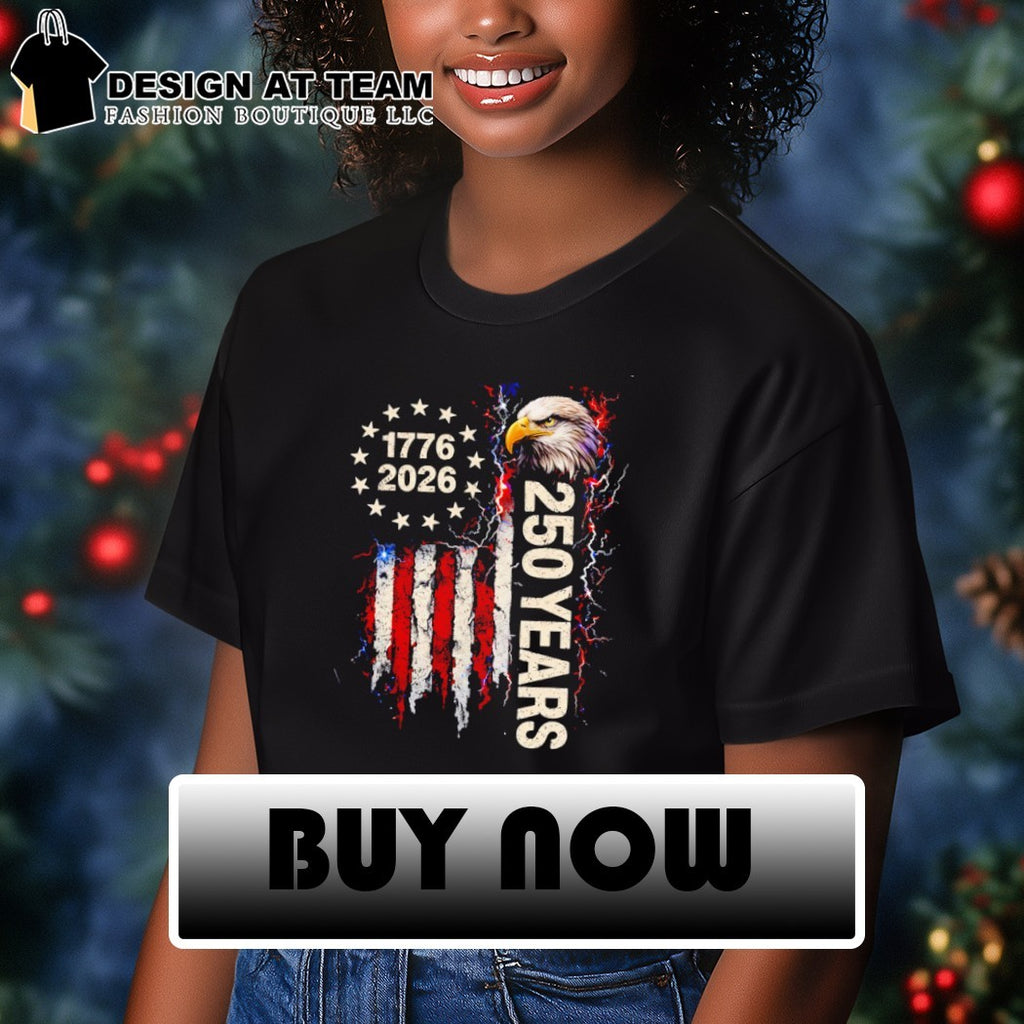 USA 250th Anniversary 1776-2026 Patriotic Bald Eagle American Flag shirt