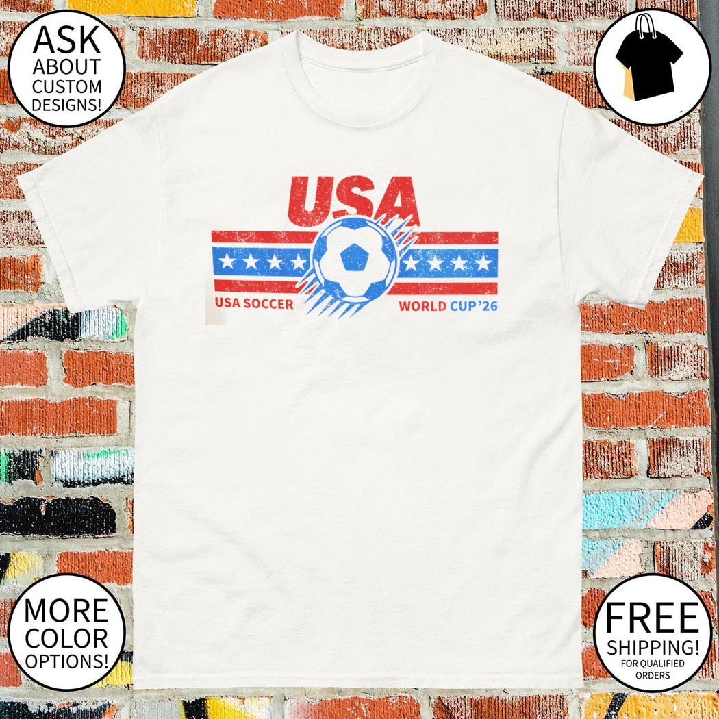 USA Soccer World Cup 2026 Trophy American Flag shirt