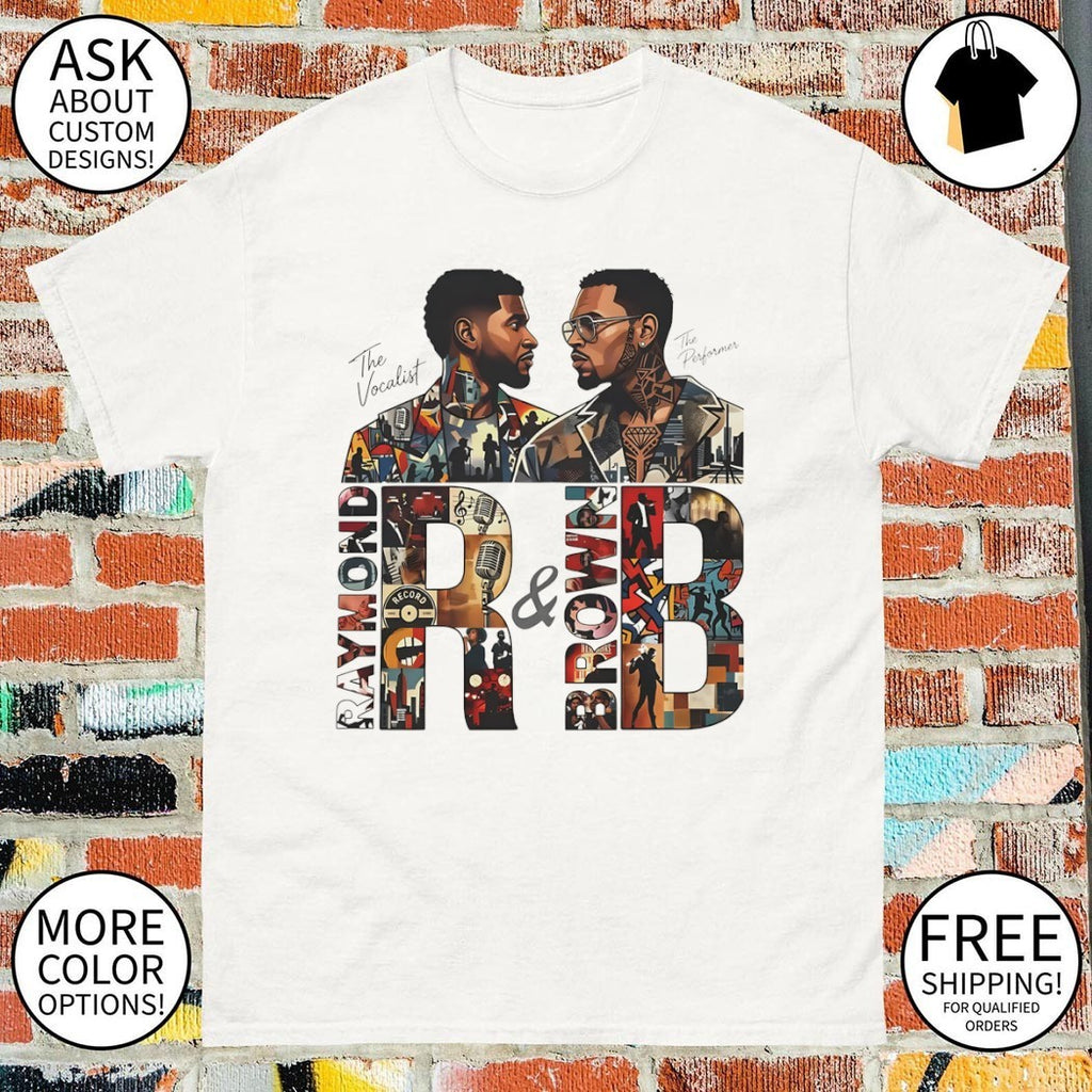 Usher Chris Brown Raymond and Brown The Vocalist The Performer Music Icon signatures shirt
