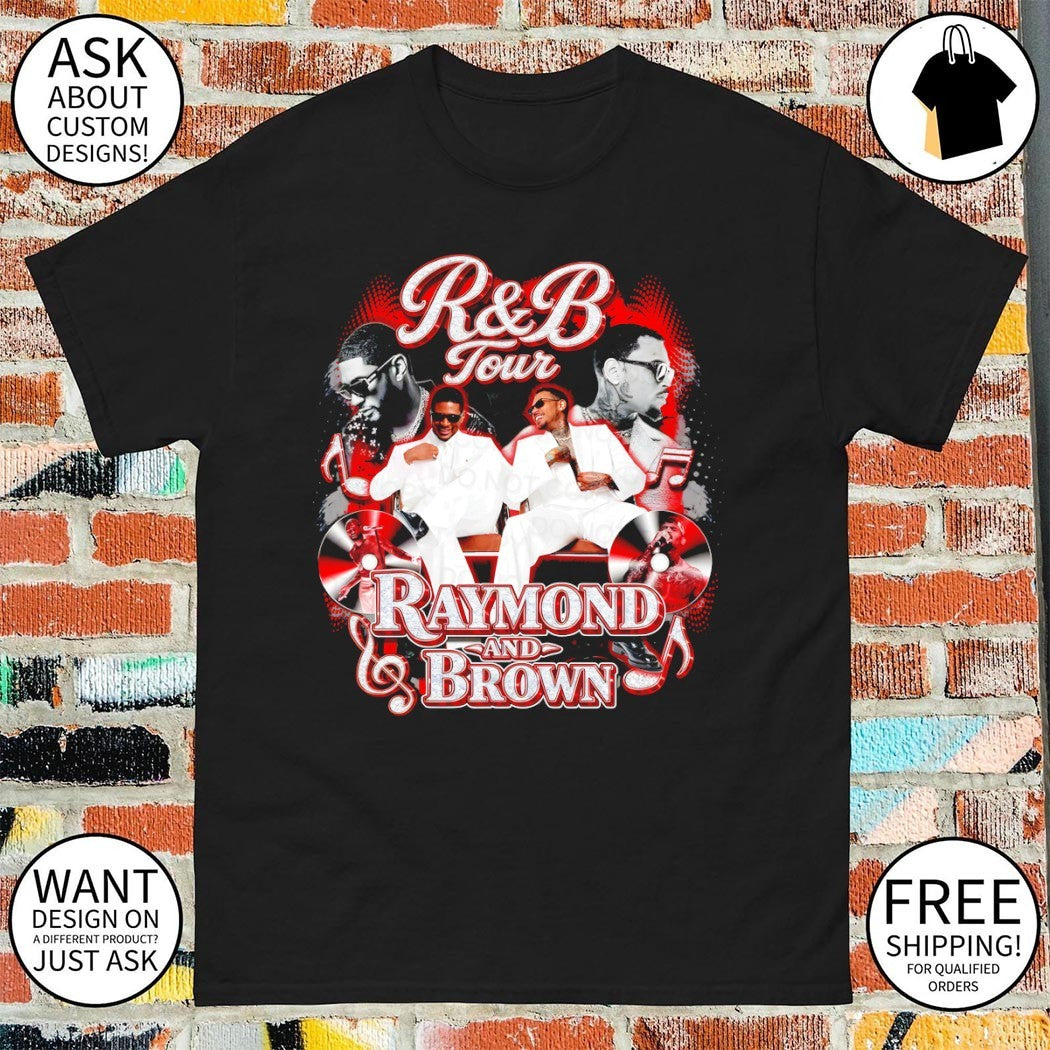 Usher and Chris Brown R and B Tour Raymond and Brown music fan shirt